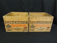 (2) Drambuie Liquor Wooden Advertising Crates