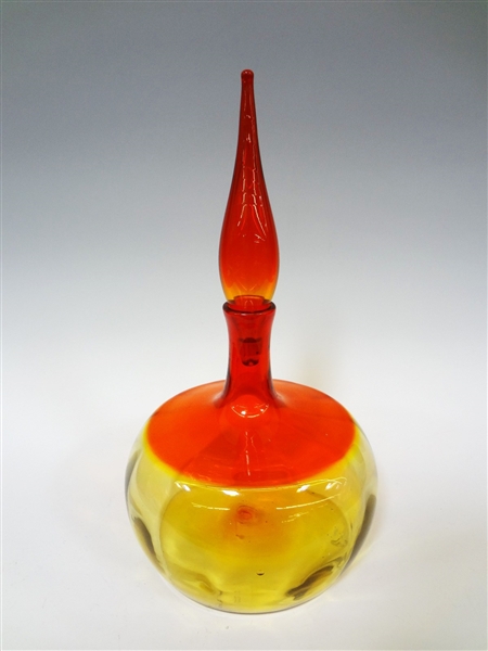 Blenko Style Amberina Decanter Vase With Stopper