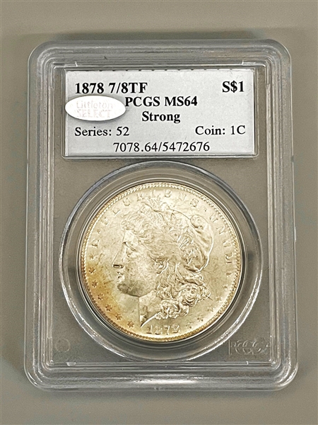 1878 7/8 TF Morgan Silver Dollar PCGS MS64 Strong