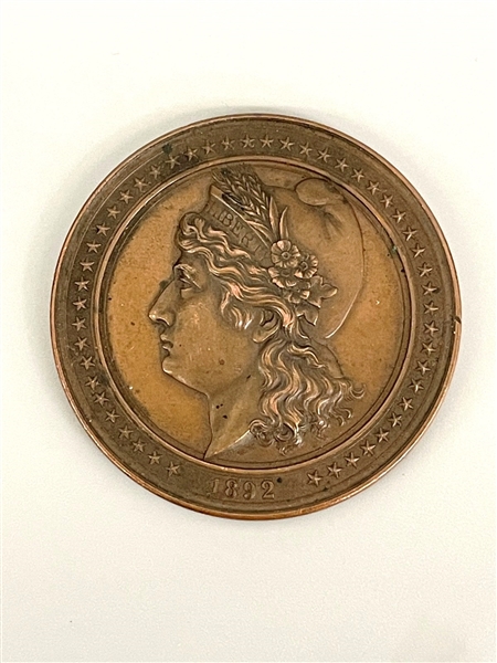 1892 Bronze Medal Commemorating 400th Anniversary of Discovery of America