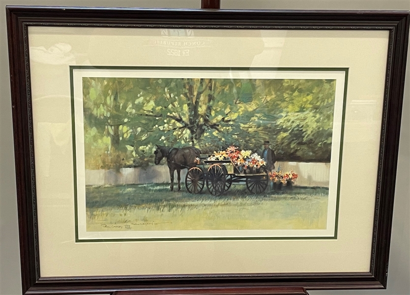 Paul Landry "Flower Wagon" Signed and Numbered Lithograph