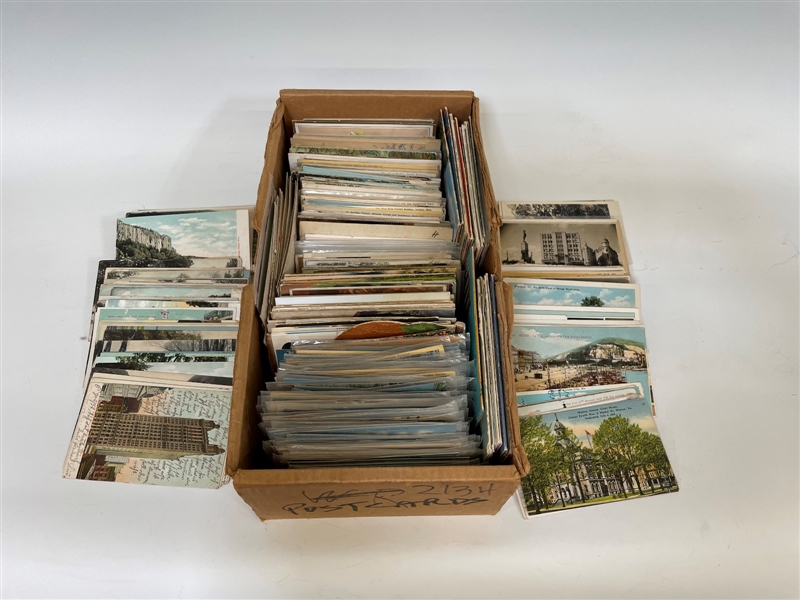 800-1000 Border and Borderless Early US Town and Some Foreign View Postcards