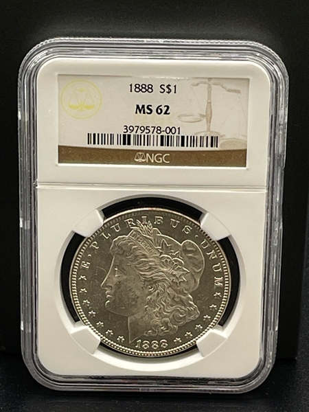 1888 Morgan Silver Dollar Graded NGC MS62