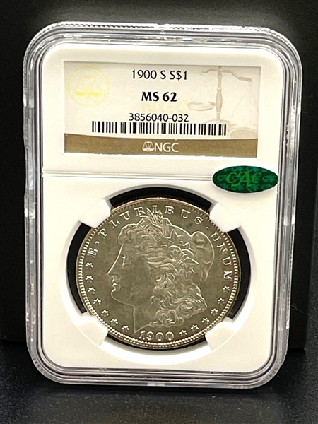 1900-S Morgan Silver Dollar Graded NGC CAC MS62