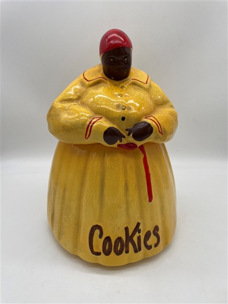 McCoy Black Americana Cookie Jar Yellow and Red