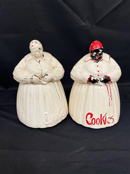 (2) McCoy Black Americana Cookie Jars