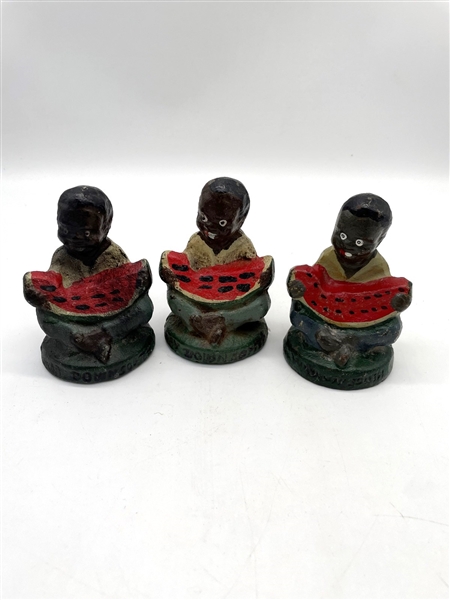 (3) Cast Iron Black Americana Figurines "Way Down South"