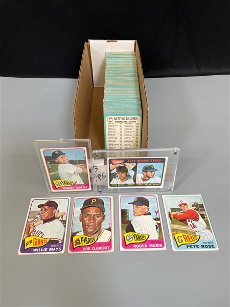 1965 Topps Baseball Card Partial Set With Star Cards 494/598