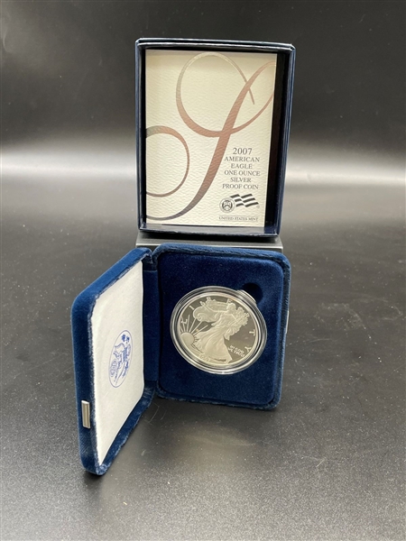 2007-W American Eagle One Ounce Silver Proof Coin In Presentation Box