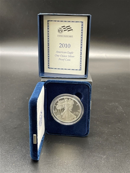 2010-W American Eagle One Ounce Silver Proof Coin In Presentation Box