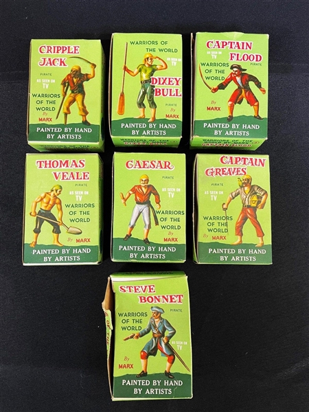 (7) Marx "Warriors of the World" Figurine Pirates in Original Boxes Hand Painted