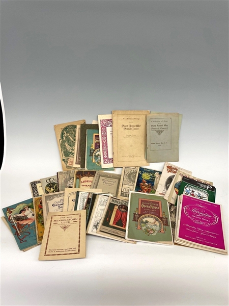 Group of Turn of the Century Stage Theater Programs and Booklets