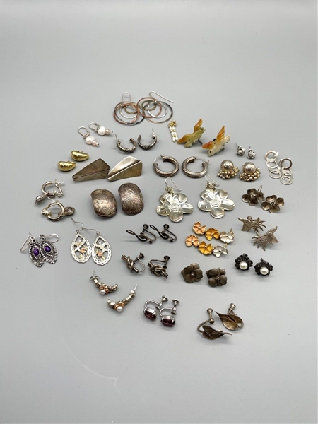 (26) Pairs of Sterling Silver Earrings