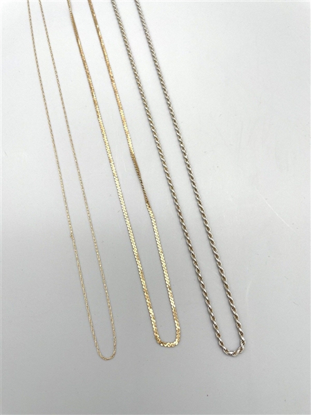 (3) 14k Gold Necklaces