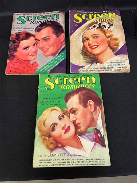 (3) Screen Romance Magazines 1935-1936