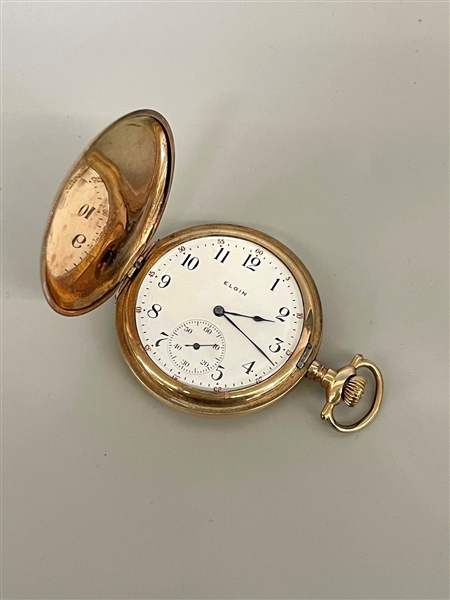 Rare 1913 Elgin USA 15 Jewel 25 Year Hunter Case Pocket Watch