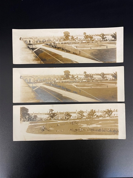 (3) Panoramic Turn of the Century Baseball Game Real Photo Postcards