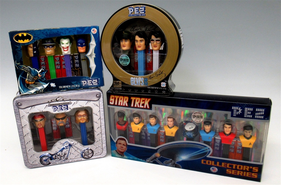 (4) Pez Dispenser Collector Sets: Star Trek, Elvis, Others