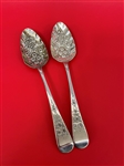(2) George III Thomas Shepherd 1800 Berry Serving Spoons