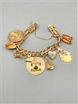 14k Gold Charm Bracelet With 8 14k Gold Charms
