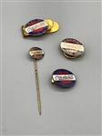 (4) Enameled Company Pins "Willys Overland Co. Toledo"