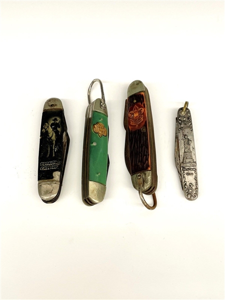(4) Pocketknives: Boy Scouts, Silver Empire State NY, Hopalong Cassidy