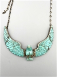 Harry Spencer Sterling Silver and Turquoise Large Eagle Necklace
