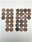 (36) Canada Copper Large One Cent Coins