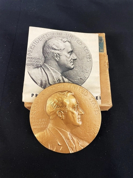 FDR Bronze Medal in Original Box by Sinnock