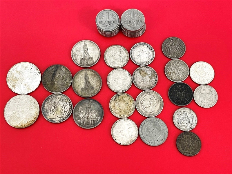 (39) Germany 1,2,5, and 10 Marks Coins