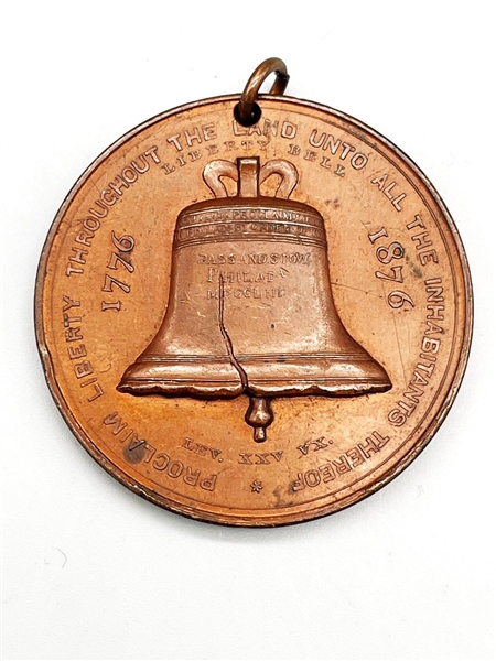 1876 Liberty Bell Independence Hall US Centennial Expo Copper Medal