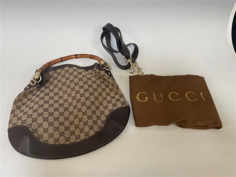 Gucci Diana Bamboo Shoulder Bag With Long Strap and Original Bag