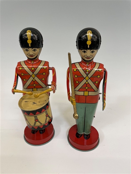 Pair of J. Chein Mad in USA Toy Wind Up Soldiers