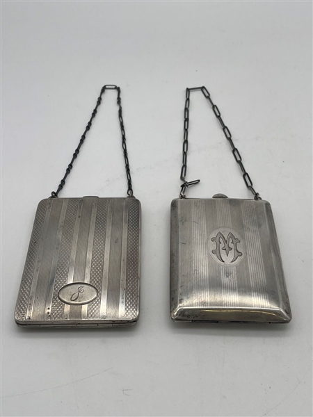 (2) Sterling Silver Ladies Compact/Coin Holders