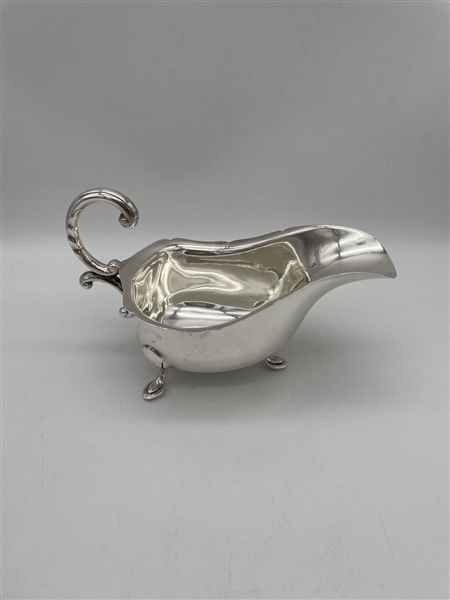 English Birmingham Sterling Silver Footed Sauce Boat