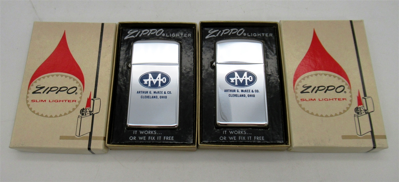 Pair of 1969 Zippo Slim Lighters