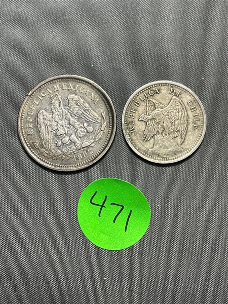 (2) Mexico 20 and 25 Centavos (#471)