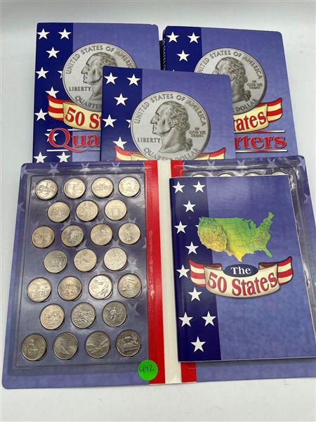 (4) 50 State Quarters Books With Booklets and All Quarters (#492)
