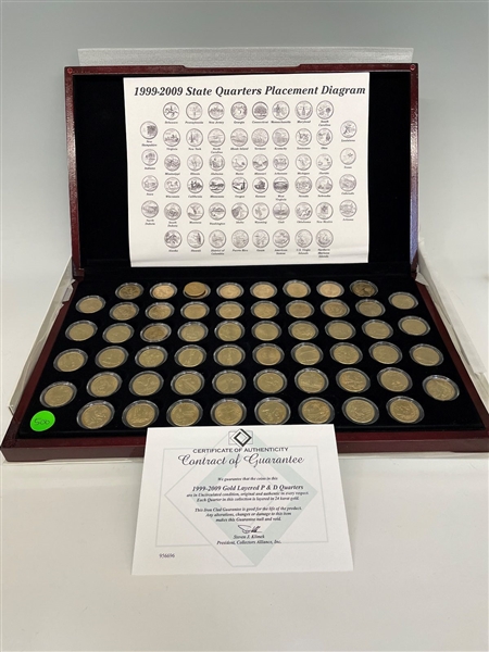 24k Gold Plated U.S. State Quarter Group on Display Box (#500)
