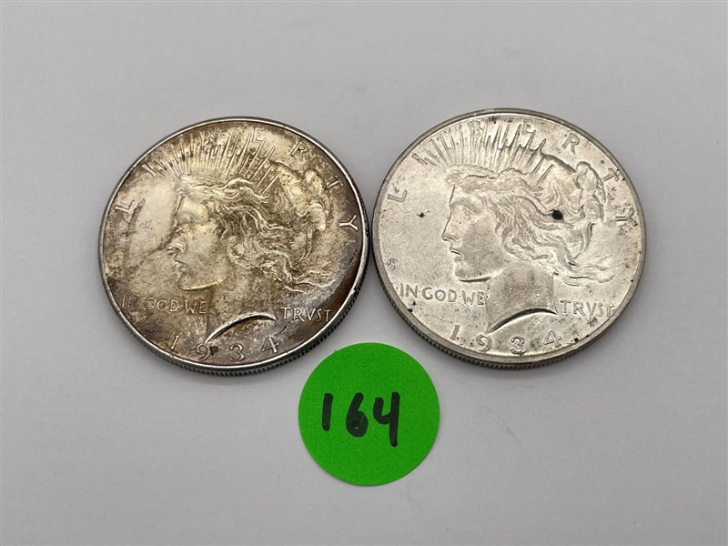 1934-P and 1934-D Peace Silver Dollar Lot (164)