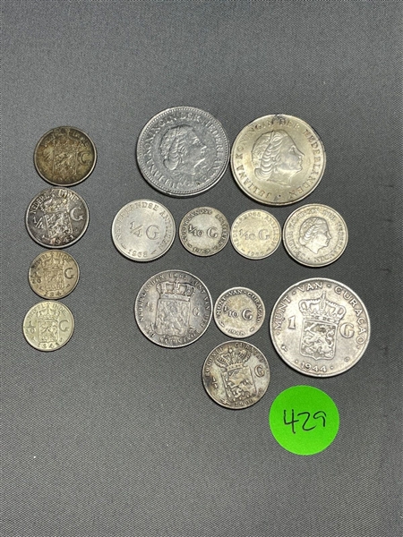 (14) Netherlands 1/4, 1/10, 1/2, 1 Guldens (#429)