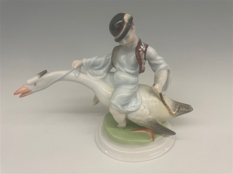 Herend Hungary Figurine "Boy on a Swan"