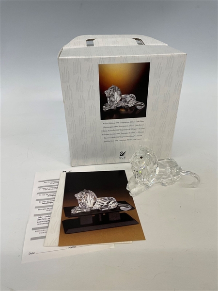 Swarovski Crystal Inspiration Africa 1995 Annual Edition Lion COA and Box