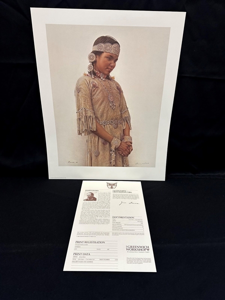 James Bama S/N Lithograph "Little Fawn Cree Indian Girl" 1989