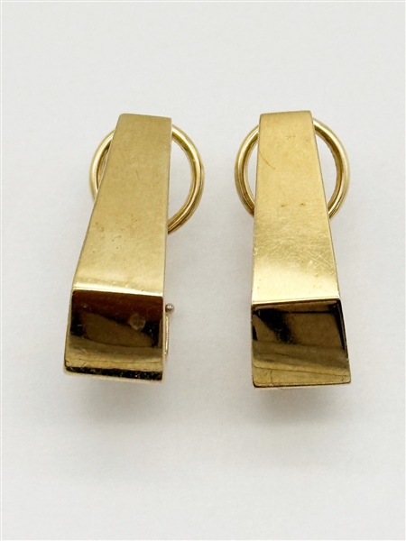 14k Gold Modernist Cubist Earrings