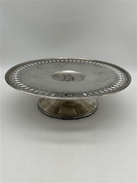 Sterling Silver Footed Tray with Pierced Edge
