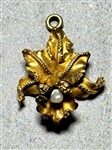18k Gold Pendant Iris With Seed Pearls