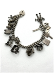 Sterling Silver Charm Bracelet With 20 Charms