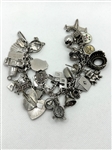 Heavy Sterling Silver Charm Bracelet