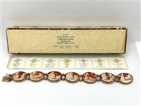 14k Yellow Gold Ditta Giovanni Gold Cameo Days of the Week Bracelet in Box